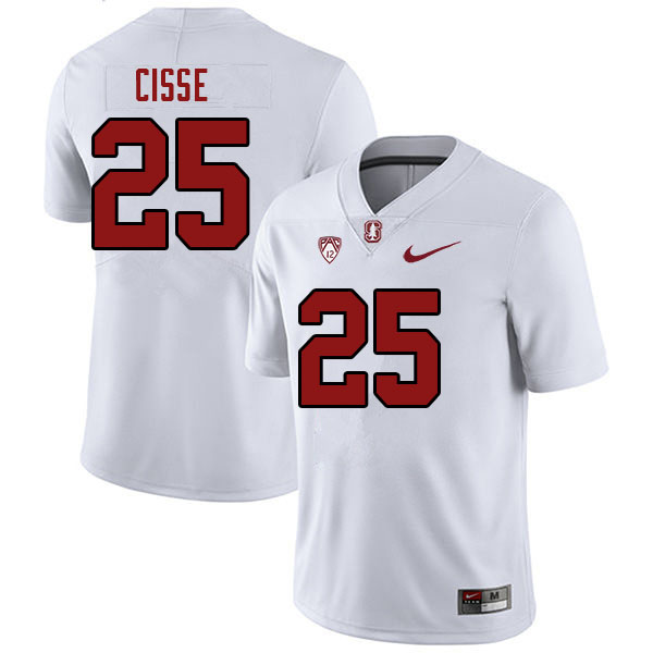Men #25 Ismael Cisse Stanford Cardinal College Football Jerseys Stitched Sale-White